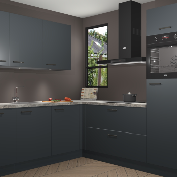 Onyxgrijze keuken Johannesburg 104008