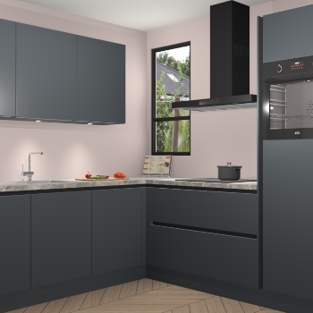 Onyxgrijze greeploze keuken Johannesburg 104009