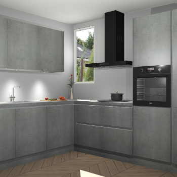 Beton Parelgrijs greeploze keuken Buenos Aires 104905