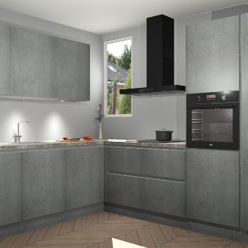 Beton Parelgrijs greeploze keuken Buenos Aires 104951