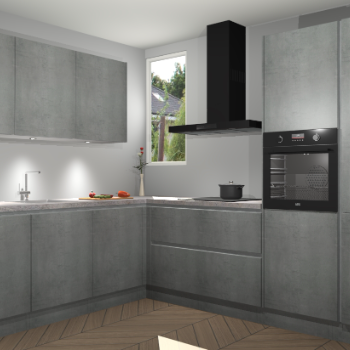 Beton Parelgrijs greeploze keuken Buenos Aires 104964