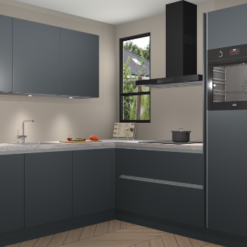 Onyxgrijze greeploze keuken Johannesburg 104030