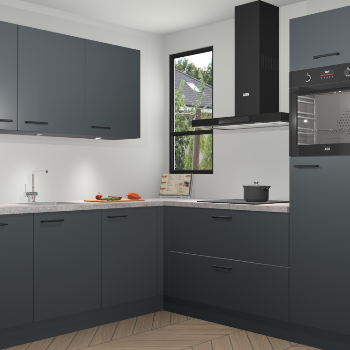 Onyxgrijze keuken Johannesburg 104031