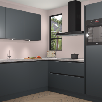 Onyxgrijze greeploze keuken Johannesburg 104033