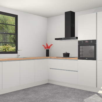 Zijdegrijze greeploze keuken Porto 103951