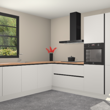 Zijdegrijze greeploze keuken Porto 103954