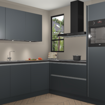 Onyxgrijze greeploze keuken Johannesburg 104036