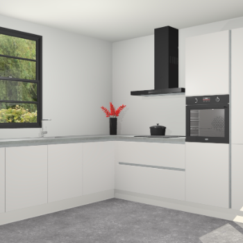 Zijdegrijze greeploze keuken Porto 103963