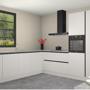 Zijdegrijze greeploze keuken Porto 103966