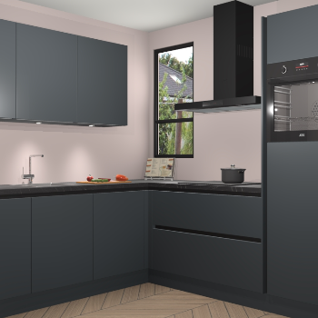 Onyxgrijze greeploze keuken Johannesburg 104040