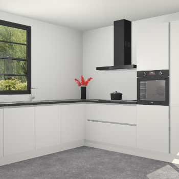 Zijdegrijze greeploze keuken Porto 103969