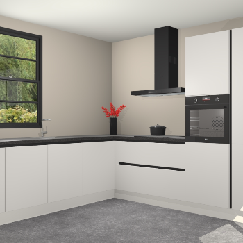 Zijdegrijze greeploze keuken Porto 103972