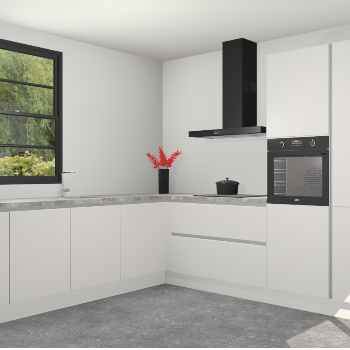 Zijdegrijze greeploze keuken Porto 103975