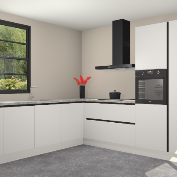 Zijdegrijze greeploze keuken Porto 103978