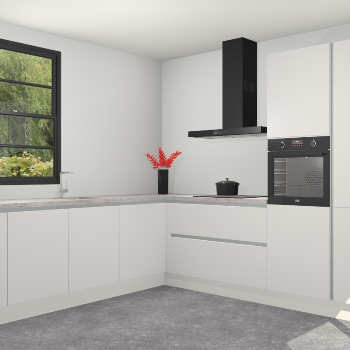 Zijdegrijze greeploze keuken Porto 103981