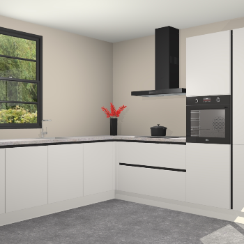 Zijdegrijze greeploze keuken Porto 103984