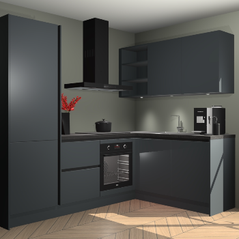 Onyxgrijze greeploze keuken Pilsen 15673