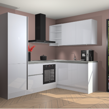 Sneeuwwitte hoogglans greeploze keuken Pilsen 42557