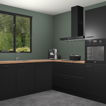 Zwarte keuken Porto 104108