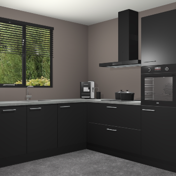 Zwarte keuken Porto 104118