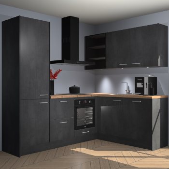 Beton zwarte keuken Pilsen 16646