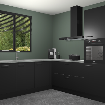 Zwarte keuken Porto 104121