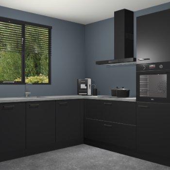 Zwarte keuken Porto 104122