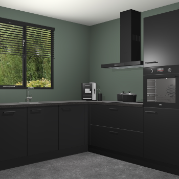 Zwarte keuken Porto 104127