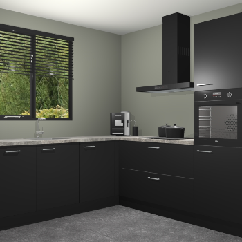 Zwarte keuken Porto 104131