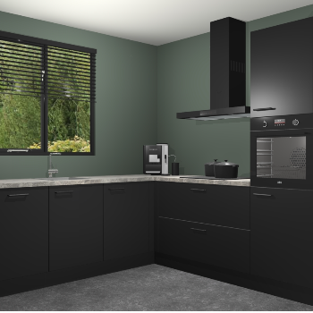 Zwarte keuken Porto 104133