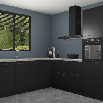 Zwarte keuken Porto 104134