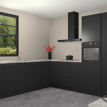 Zwarte greeploze keuken Porto 104135