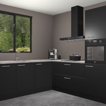 Zwarte keuken Porto 104136