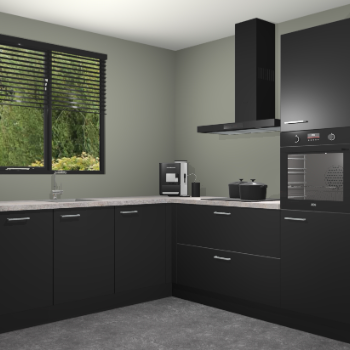 Zwarte keuken Porto 104137