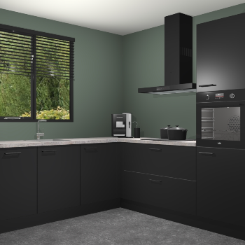 Zwarte keuken Porto 104139