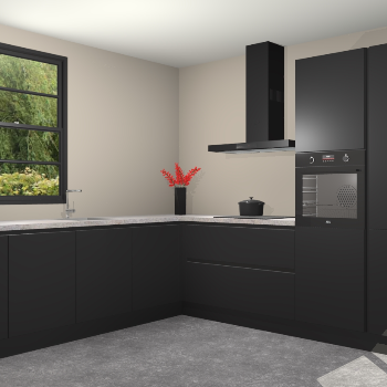 Zwarte greeploze keuken Porto 104141