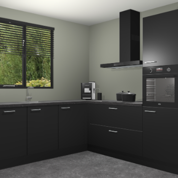 Zwarte keuken Porto 104142