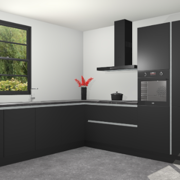 Zwarte greeploze keuken Porto 104143