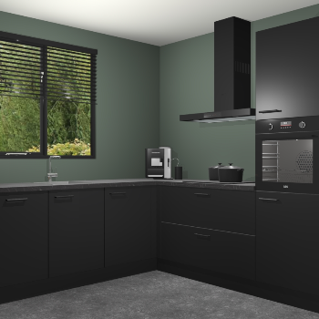 Zwarte keuken Porto 104144