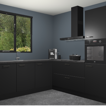 Zwarte keuken Porto 104145