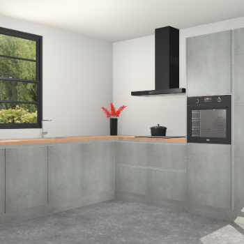 Beton Parelgrijs greeploze keuken Porto 104547