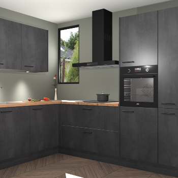 Beton Zwarte keuken Buenos Aires 105099