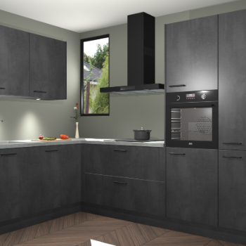 Beton Zwarte keuken Buenos Aires 105112