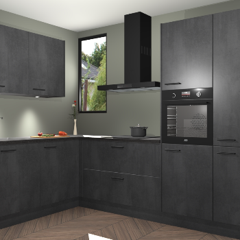 Beton Zwarte keuken Buenos Aires 105183