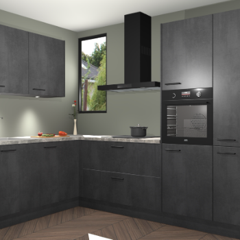 Beton Zwarte keuken Buenos Aires 105207