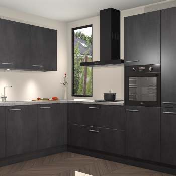 Beton Zwarte keuken Buenos Aires 105216