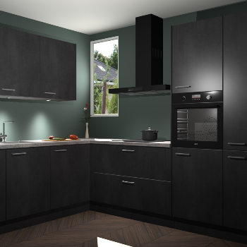 Beton Zwarte keuken Buenos Aires 105217