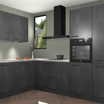 Beton Zwarte keuken Buenos Aires 105219