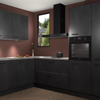 Beton Zwarte keuken Buenos Aires 105220