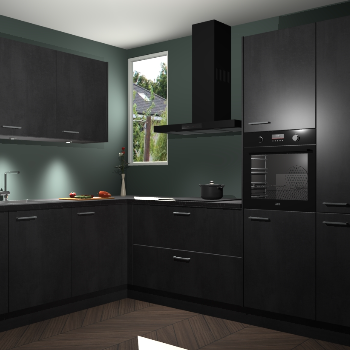 Beton Zwarte keuken Buenos Aires 105230